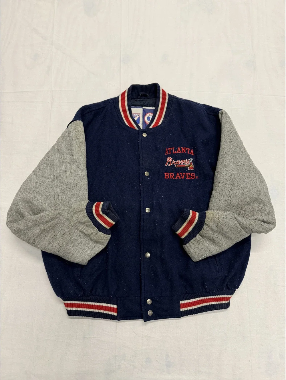 Vintage Logo 7 Atlanta Braves Varsity Jacket Large